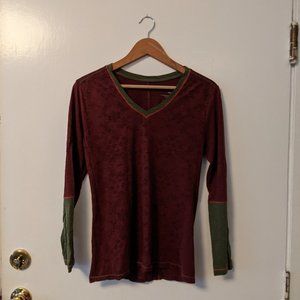 Patagonia Organic Cotton/Tencel Blend Long Sleeve Patterned T-Shirt